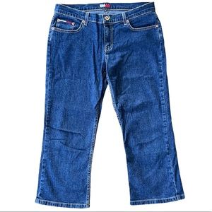 90s Y2K TOMMY HILFIGER Blue Denim Capris
